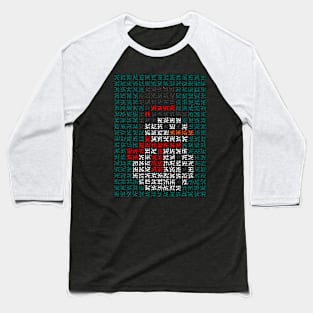 Pixelated Snowman Baseball T-Shirt